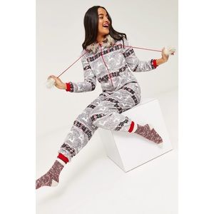 ❄️NEW Winter Fuzzy Fair Isle Onesie Jumpsuit
